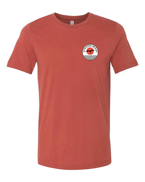 Atwater Beach Flying Bird Unisex T-Shirt (Rust Red/Multi Color)