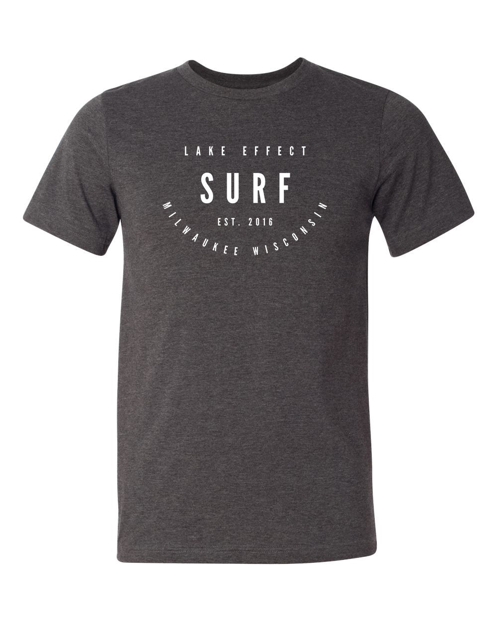 Lake Effect Basic Surf Graphic Unisex T-Shirt (Grey/White)