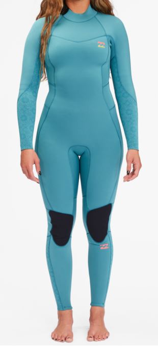 Billabong 4/3 Women's Synergy Back Zip Wetsuit (Teal)