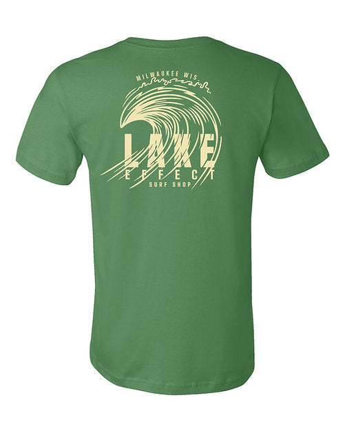 Lake Effect Bold Wave Unisex T-Shirt (Green/Cream)
