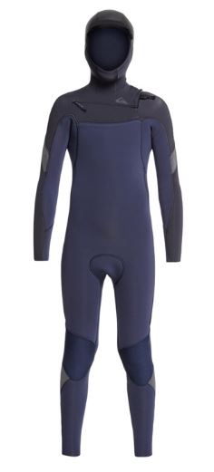 Quiksilver Youth Syncro Boys Hooded Chest Zip Wetsuit (Navy)