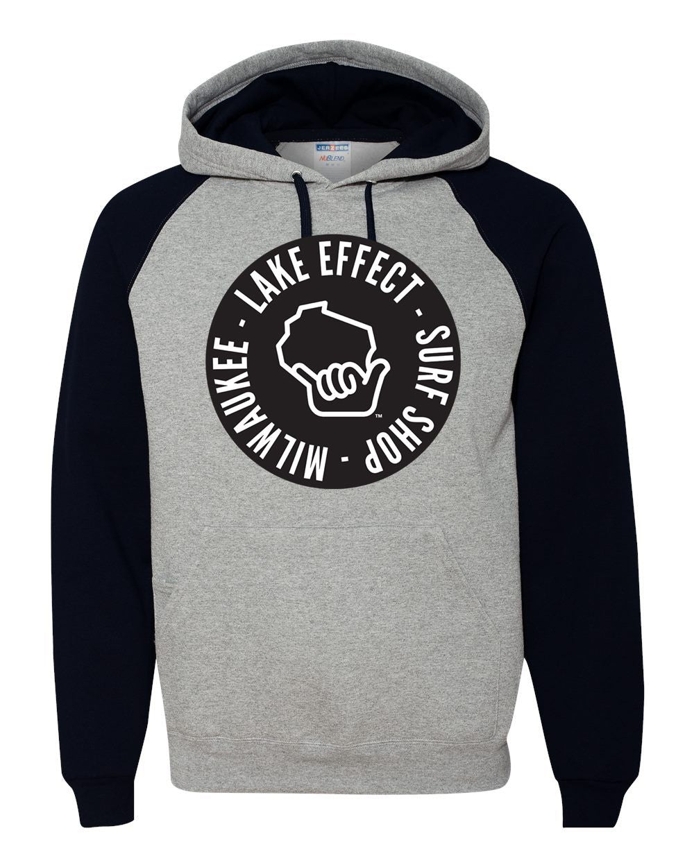 Lake Effect Wiloha Shaka Raglan Hooded Sweatshirt (Grey/Black)