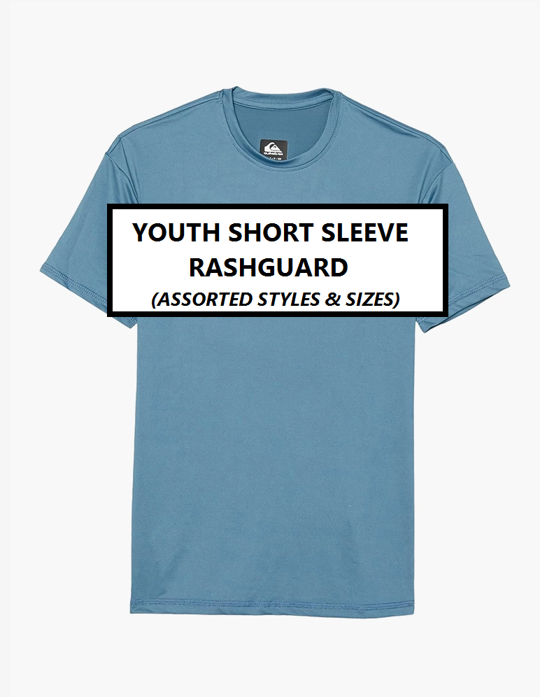 Youth Short Sleeve Rash Guard/Surf Shirt (Assorted Sizes, Styles & Brands)