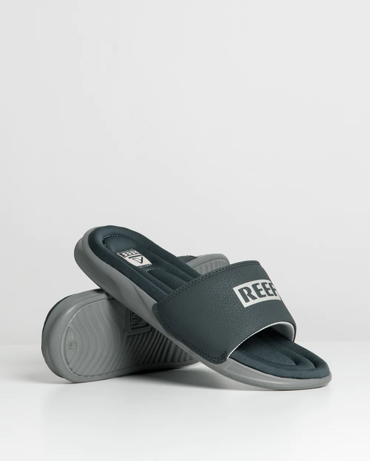 Reef Men's One Puff Slide Sandal (Grey/White)