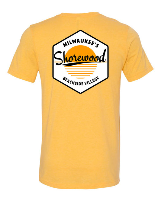 Shorewood Retro Sun Unisex T-Shirt (Yellow/Multi Color)