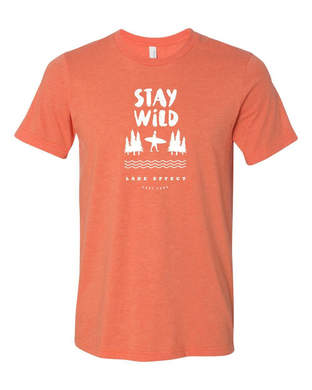 Lake Effect Stay Wild Unisex TShirt (Orange/White) Lake Effect Surf Shop