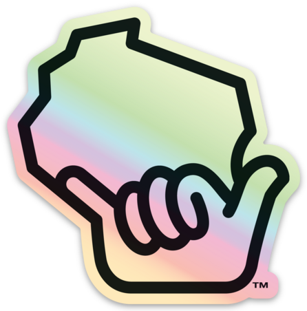 Wiloha Shaka Icon Sticker (Silver/Black Holographic)
