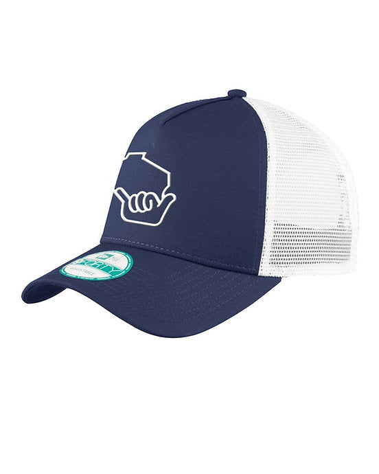 Wiloha Shaka Trucker Hat (Navy/White)
