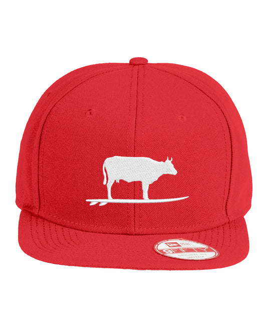 Lake Effect Surfing Cow Baseball Hat (Red/White)
