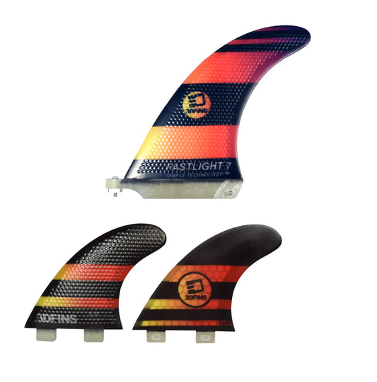 3D Fins Fast Light Two Plus One Surfboard Fin Set (Futures)