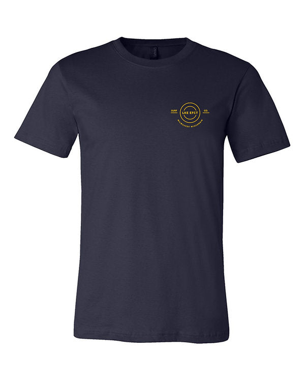 Lake Effect Style Circle Unisex T-Shirt (Navy/Yellow)