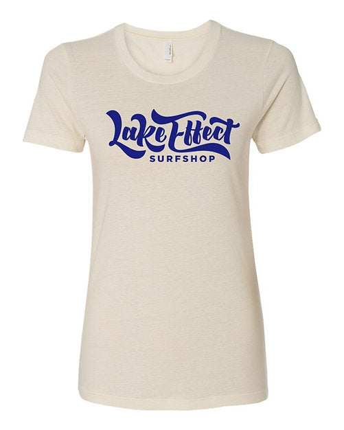 Lake Effect Classic Logo Ladies T-Shirt (Ivory/Blue)