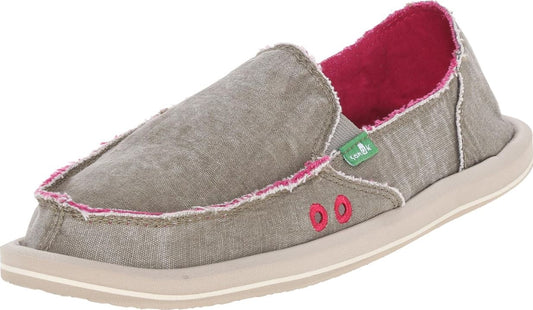 Sanuk Women's Donna Distressed Flat (Grey/Pink)
