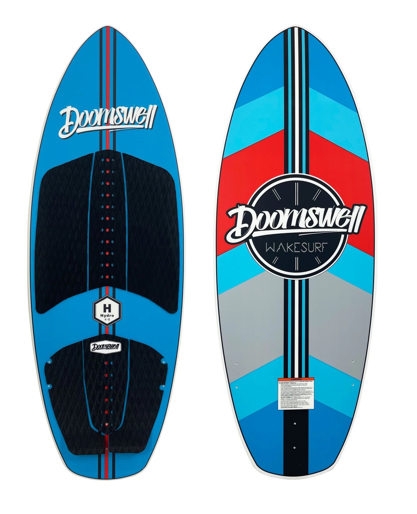 Doomswell Hydro 4'8" Wake Surf Board (Blue/Red)