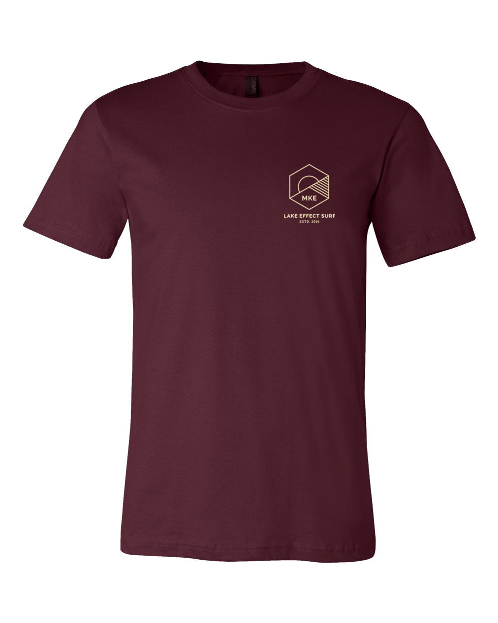 Lake Effect Horizon Unisex T-Shirt (Maroon/Cream)