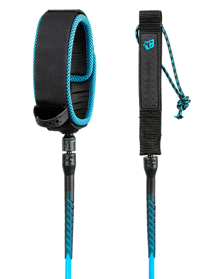 Creatures 9'0" Reliance Pro Knee Leash (Cyan Black)