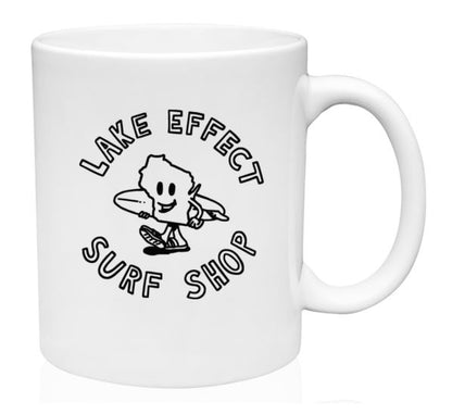 Lake Effect Vintage Cartoon Surfer Mug (White)