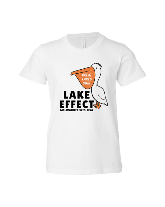 Lake Effect Happy Pelican Youth T-Shirt (White/Multi Color)