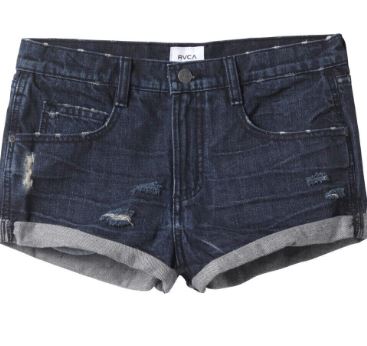 RVCA Women's Kicka Denim Shorts (Indigo Blue)