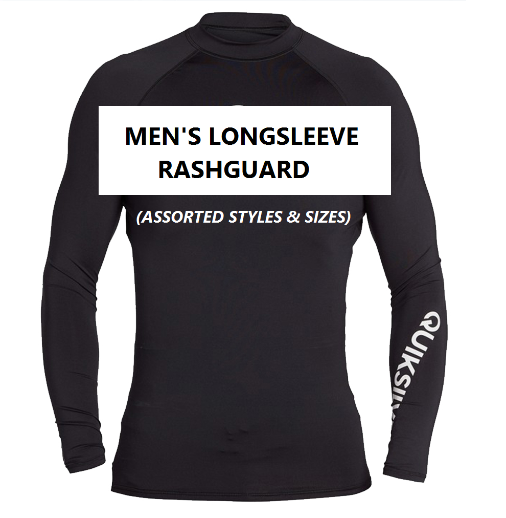 Men's Long Sleeve Rash Guard/Surf Shirt (Assorted Brands, Styles & Sizes)