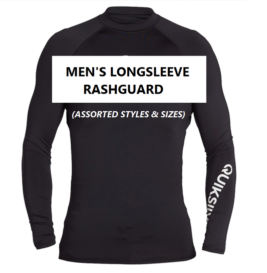 Men's Long Sleeve Rash Guard/Surf Shirt (Assorted Brands, Styles & Sizes)