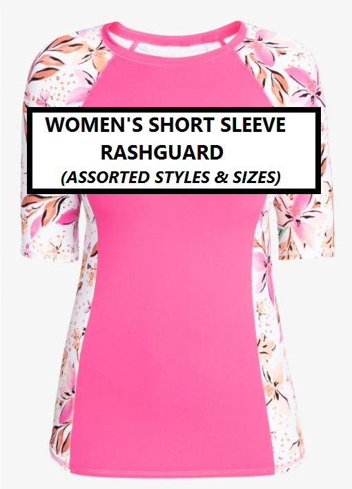 Women's Short Sleeve Rash Guard/Surf Shirt (Assorted Styles, Sizes and Brands)