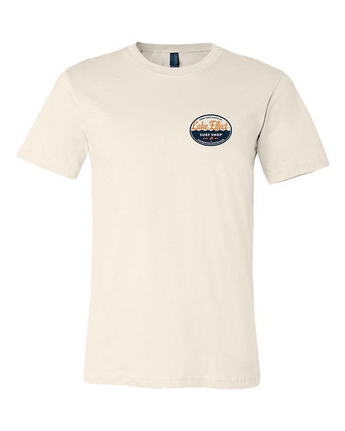 Lake Effect Retro Badge Unisex T-Shirt (Cream/Multi Color)