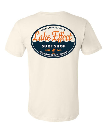 Lake Effect Retro Badge Unisex T-Shirt (Cream/Multi Color)