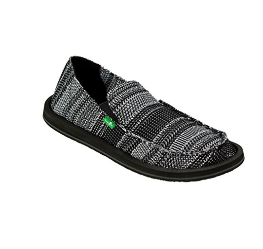 Sanuk Men's Yew Net Sidewalk Surfers (Black/White)