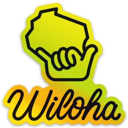 Wiloha Logo Sticker (Yellow/Black Holographic)
