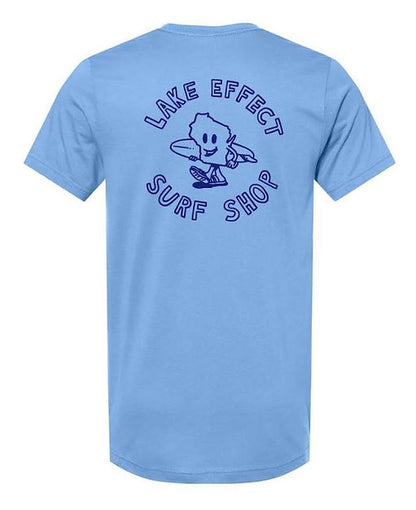 Lake Effect Vintage Cartoon Surfer Unisex T-Shirt (Light Blue/Navy)