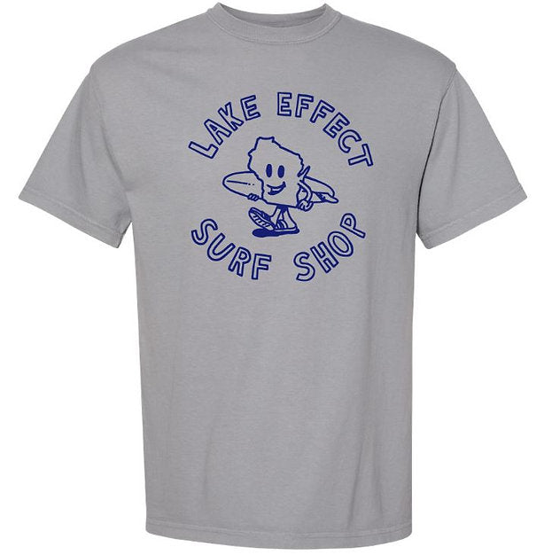 Lake Effect Vintage State Surfer Center Print Unisex T-Shirt (Grey/Navy)