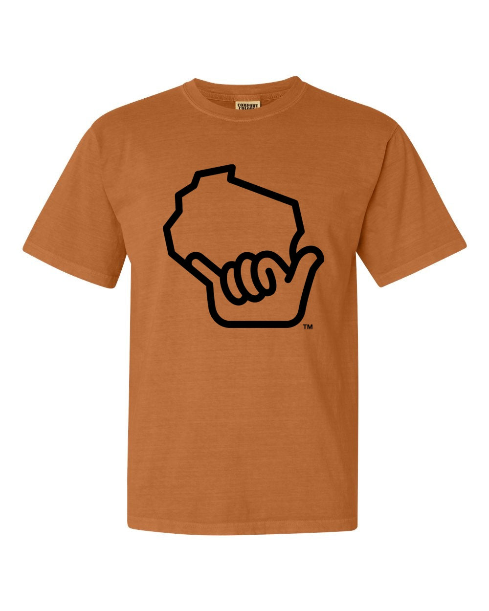 Wiloha Big Shaka Unisex T-Shirt (Burnt Orange/Black)