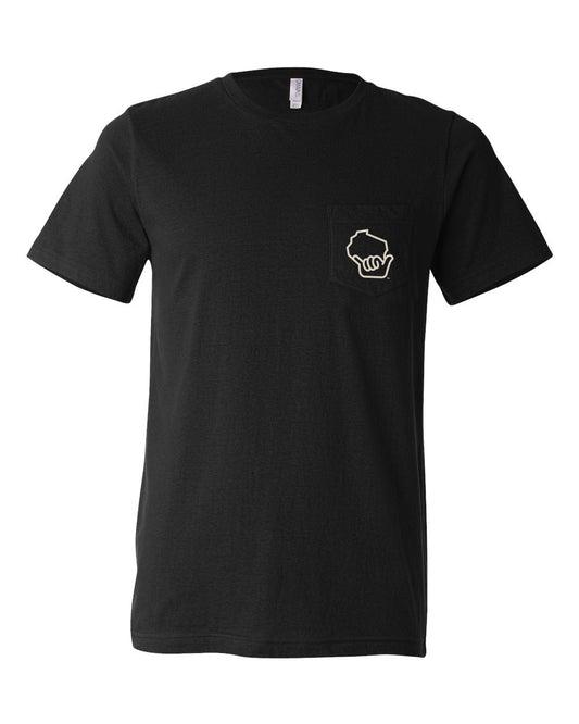 Wiloha Icon Unisex Short Sleeve Pocket T-Shirt (Black/Cream)