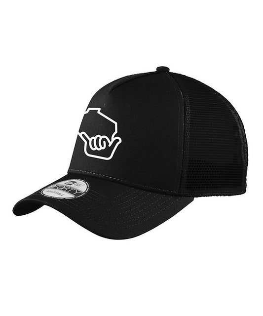 Wiloha Shaka Trucker Hat (Black/Black)
